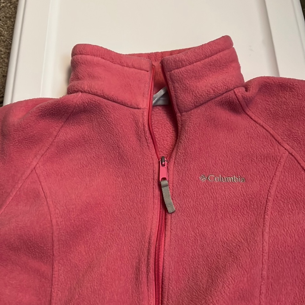 Columbia Womens XL (18/20) Pink Zip Up Fleece Jacket